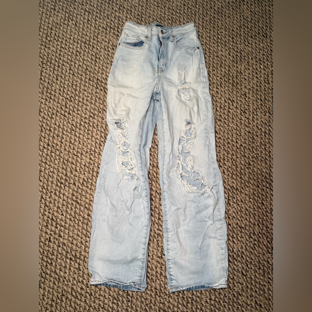 Light Blue Distressed Women's Jeans
